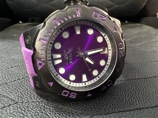 51 MM INVICTA PRO DIVER MEN BLACK AND PURPLE WATCH MODEL: 17801, JAPAN QUARTZ